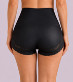 Tummy-Sculpting Cross-Compression High-Waist Lace Shaper Shorts
