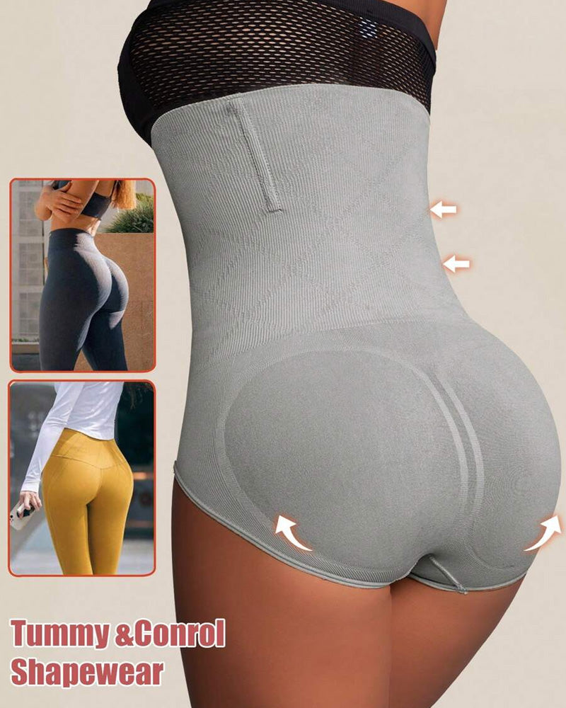Waist-Slimming High-Rise Ribbed Butt-Lift Shaping Panties