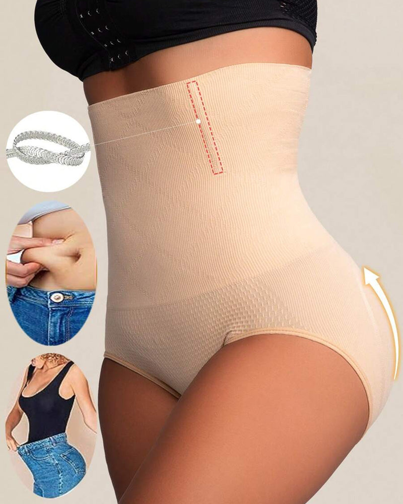 Waist-Slimming High-Rise Ribbed Butt-Lift Shaping Panties