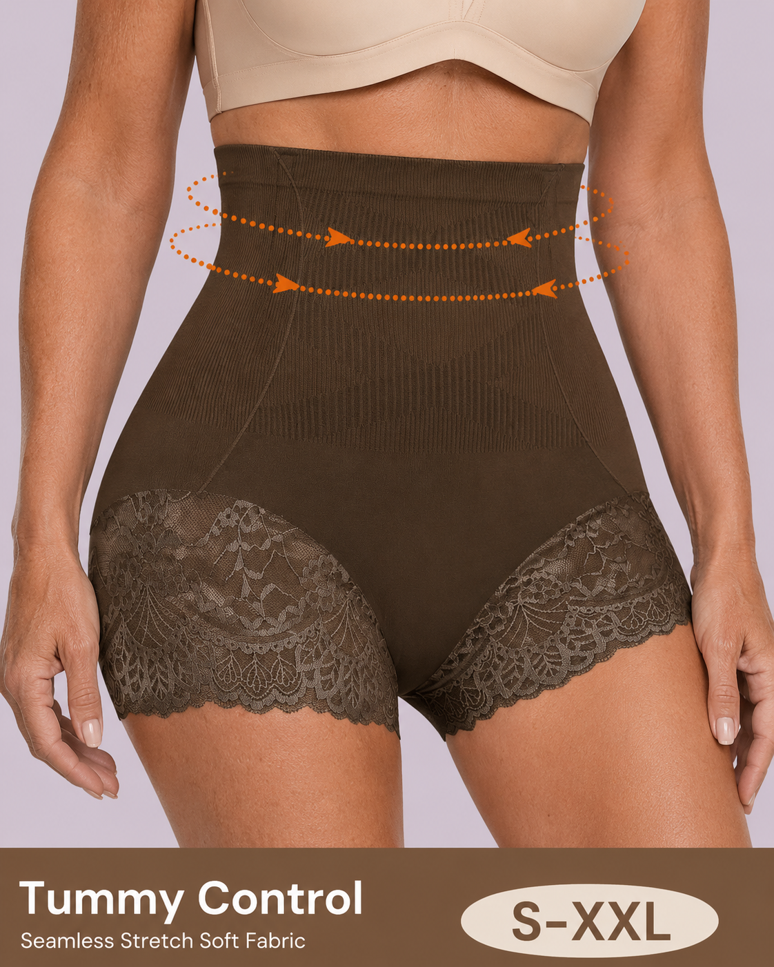 High Waist Tummy Control Shapewear Underwear Seamless Elastic Lace Panties