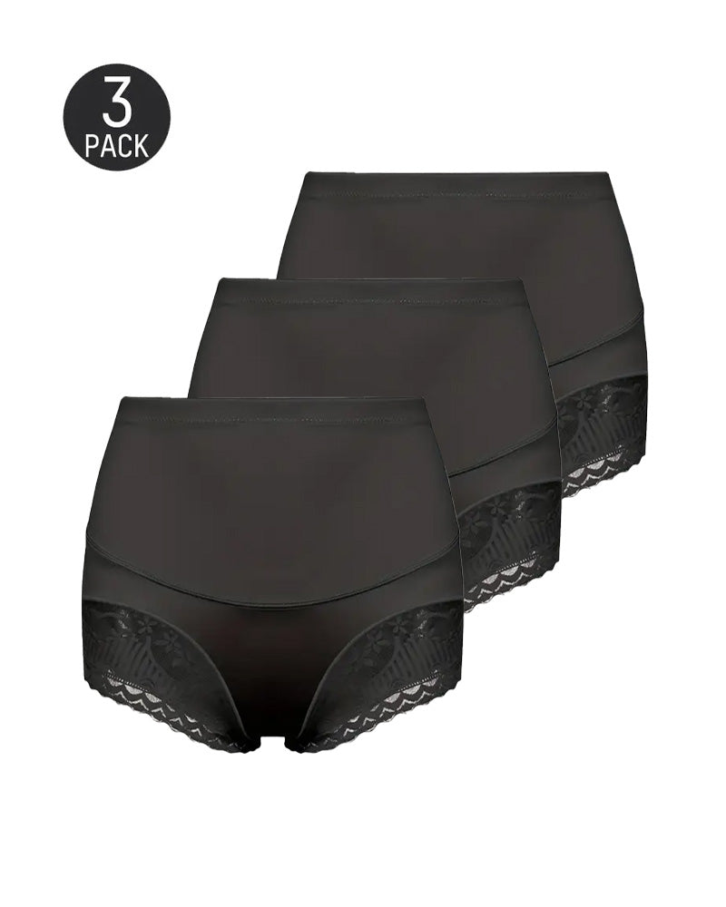 Tummy Control High-Waist Lace Panel Shaping Briefs