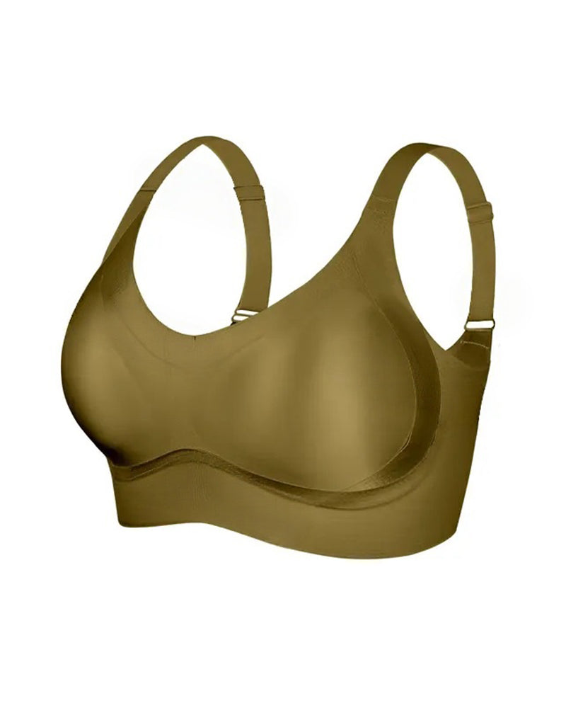 Wireless Lift Satin Wide-Strap Support Bra