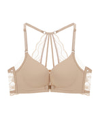 Front Closure Lace Racerback Wireless Bra
