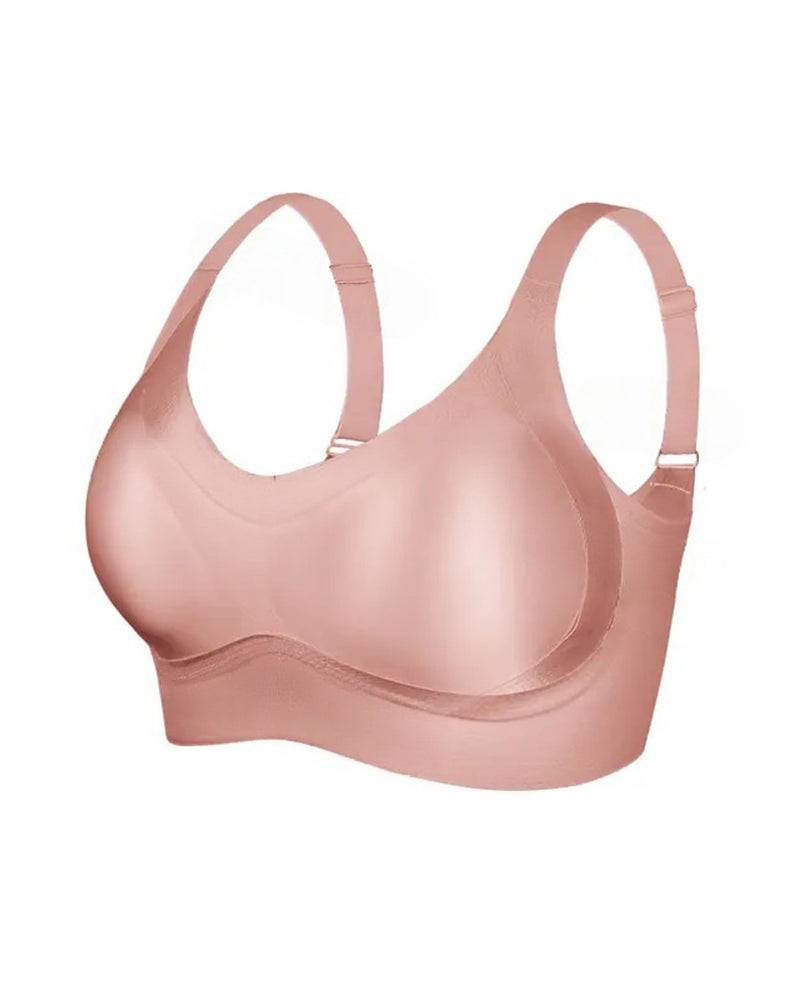 Wireless Lift Satin Wide-Strap Support Bra