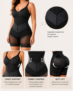 Full Body Shaping Lace Trim Shapewear Bodysuit