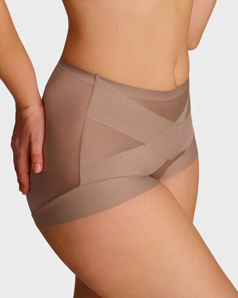 High Waist Cross Compression Shaping Panties