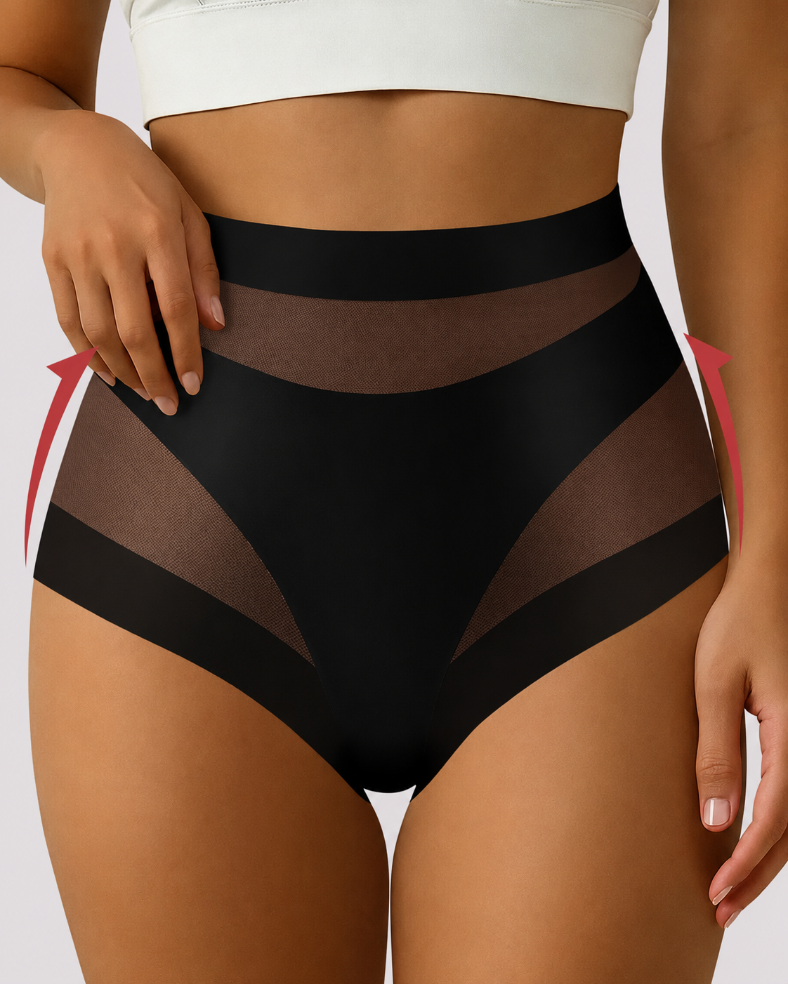 Sculpting High-Rise Sheer Panel Control Briefs