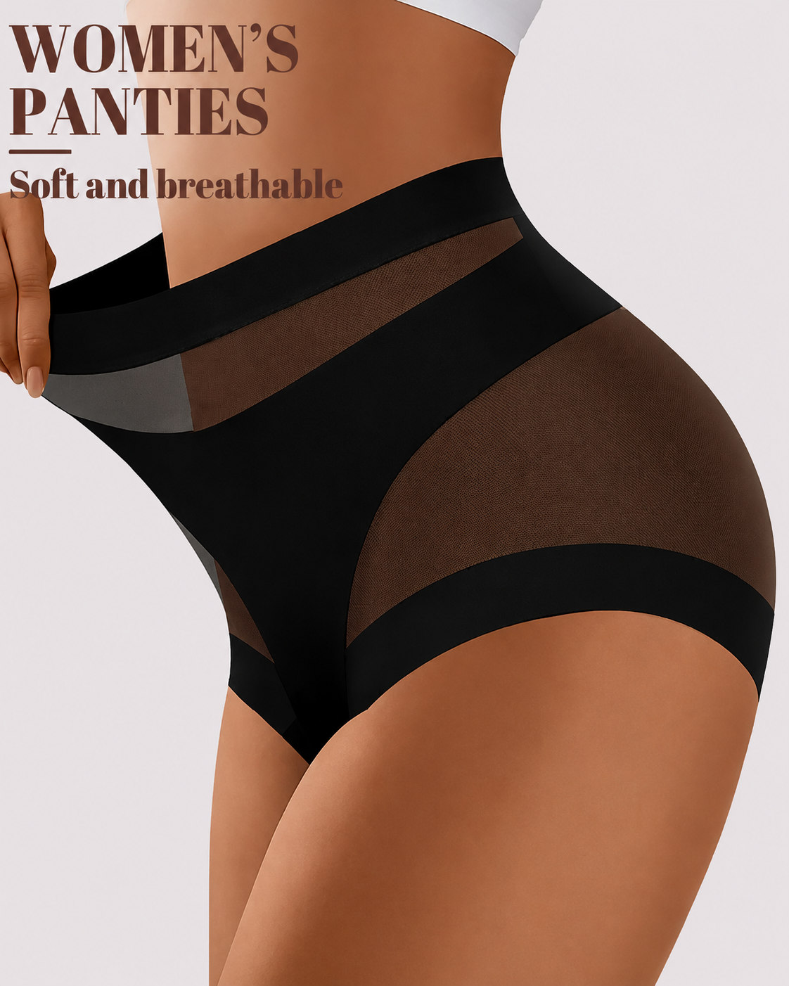 Sculpting High-Rise Sheer Panel Control Briefs
