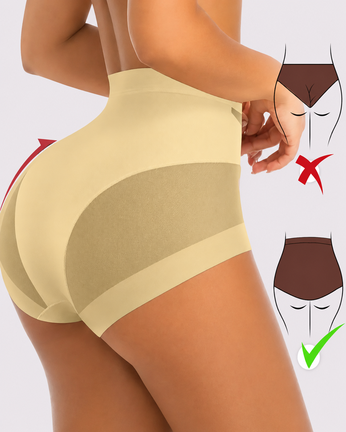 Sculpting High-Rise Sheer Panel Control Briefs