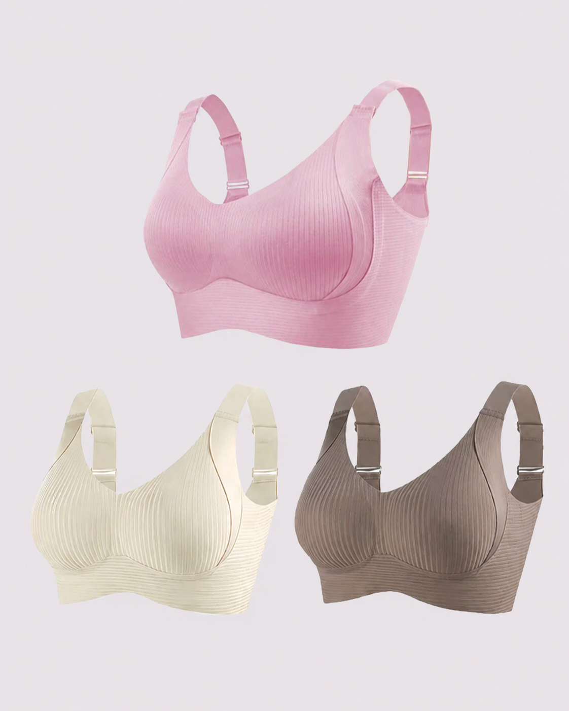 Wireless Lift Wide-Strap Seamless Support Bra
