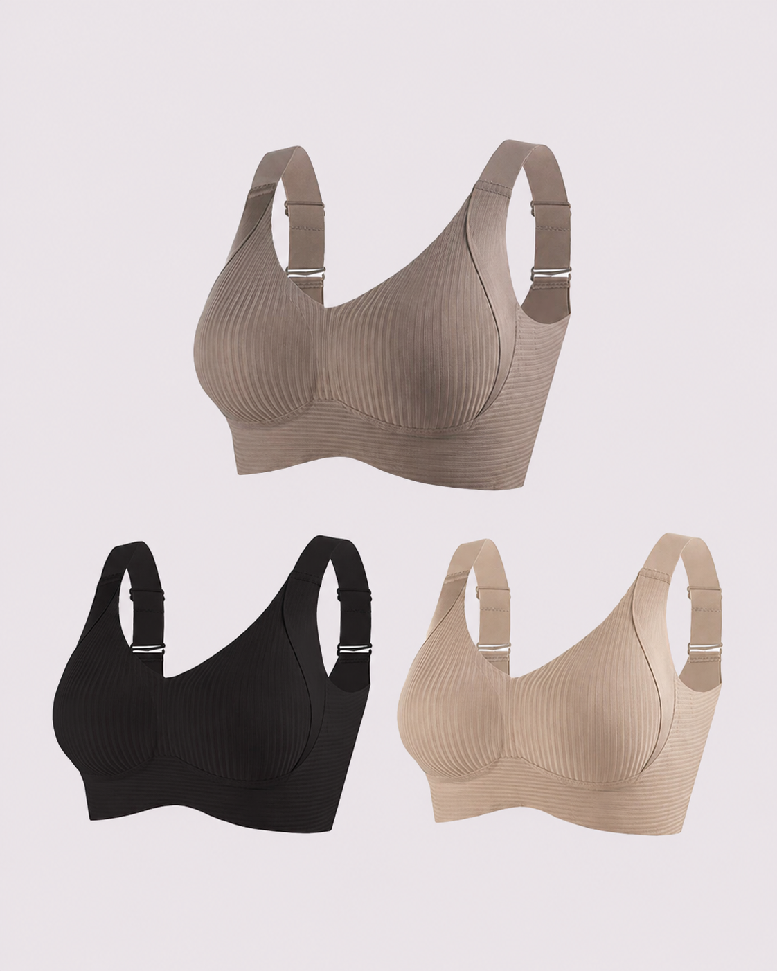 Wireless Lift Wide-Strap Seamless Support Bra