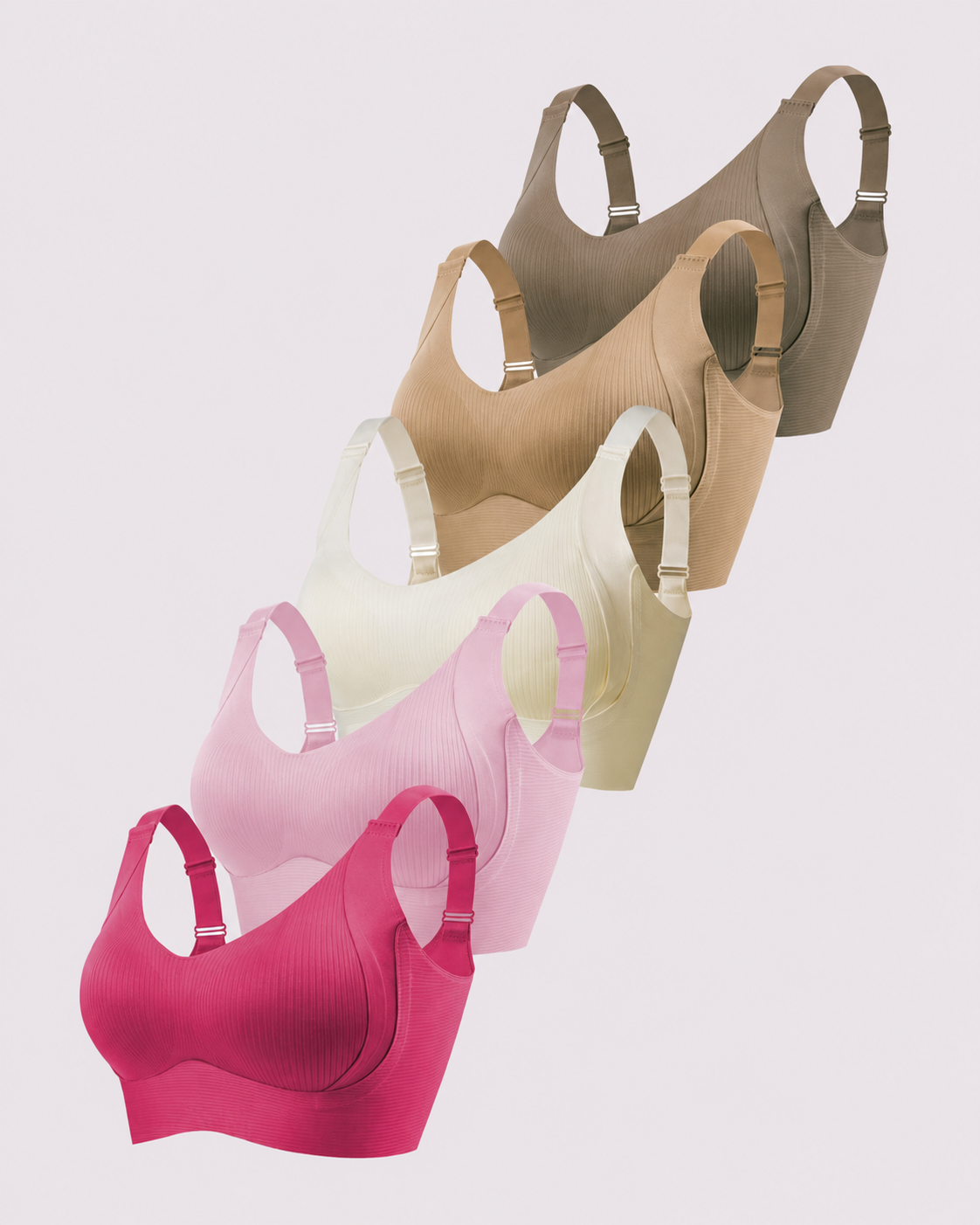 Wireless Lift Wide-Strap Seamless Support Bra