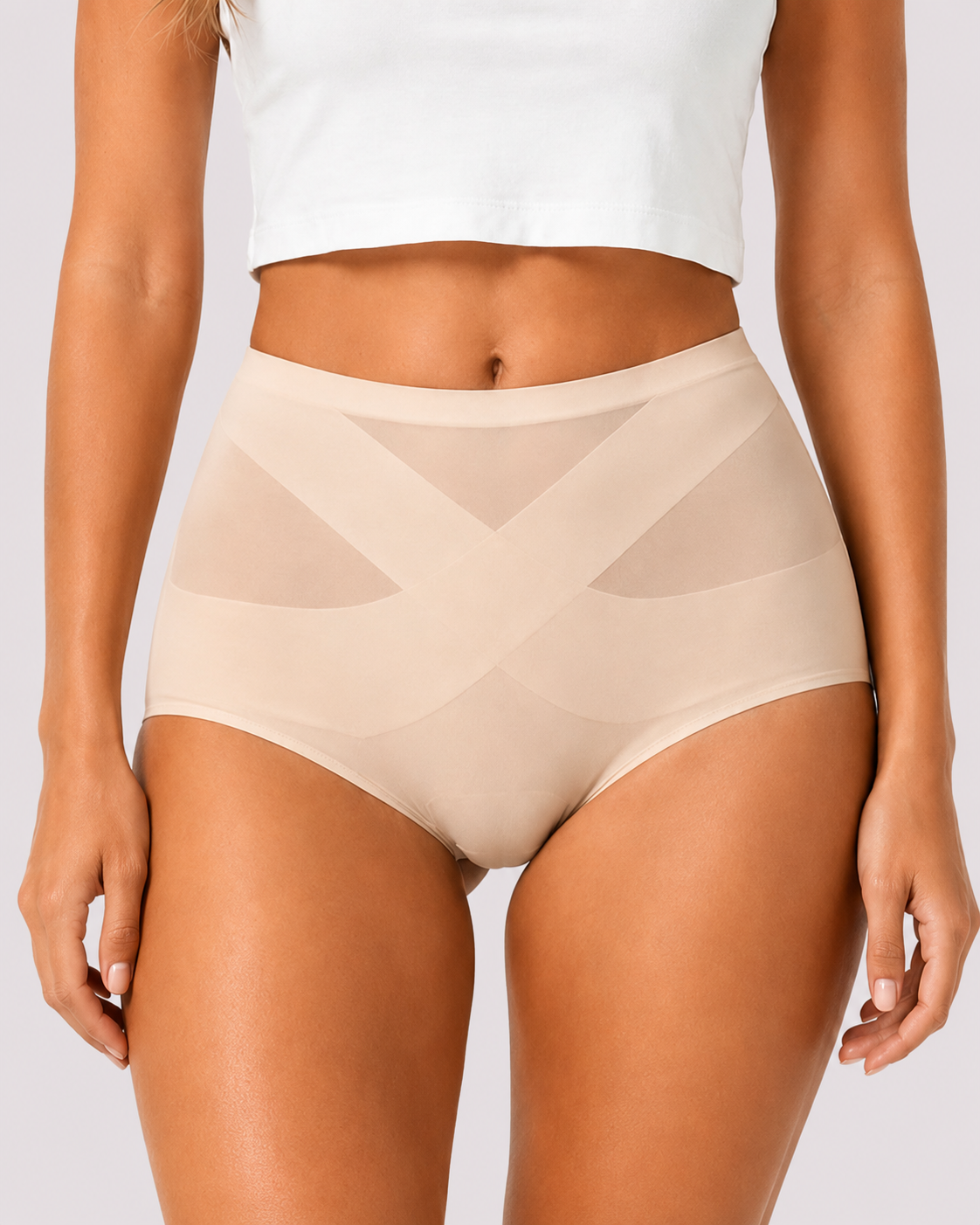 Tummy Control Cross-Compression Seamless Briefs