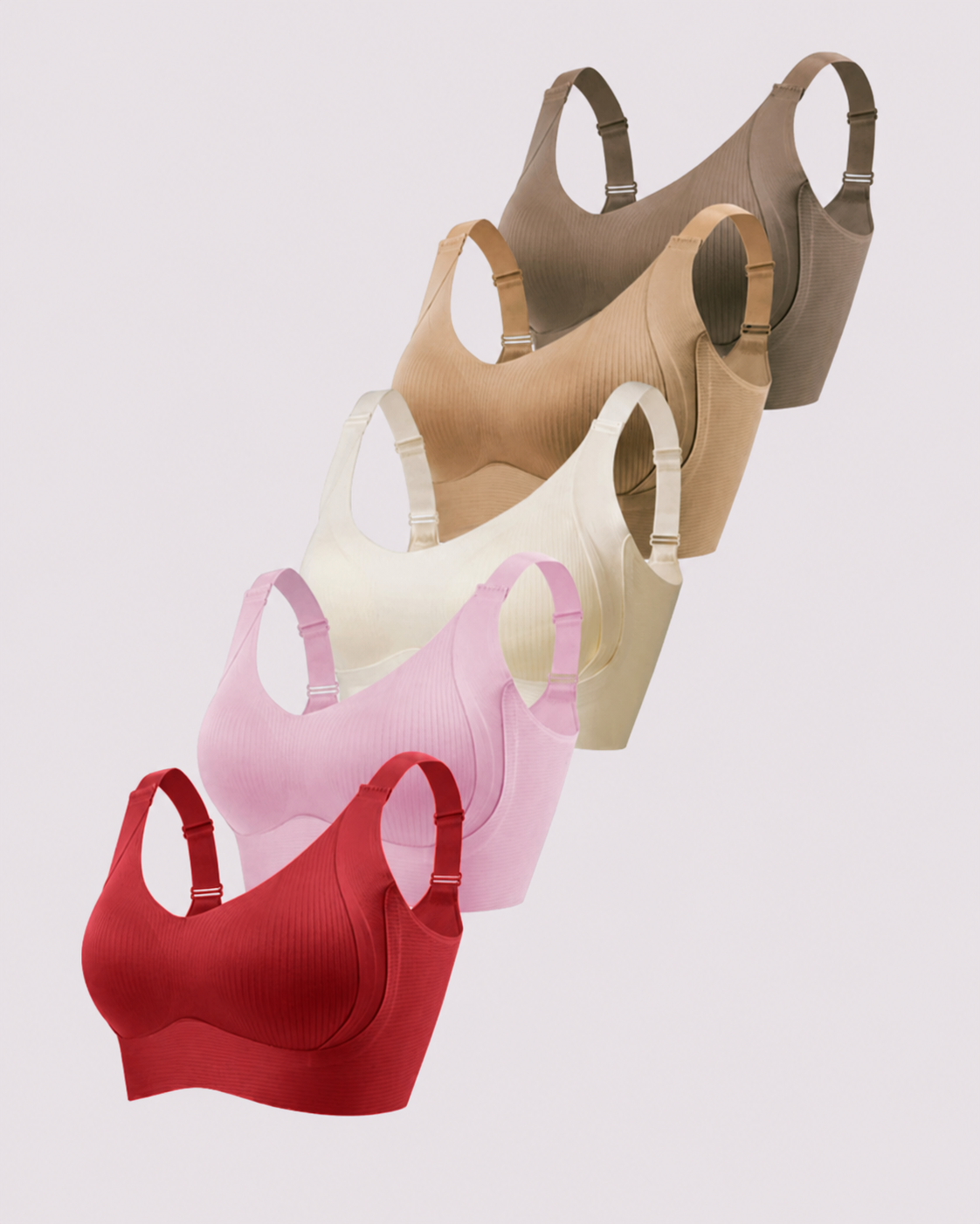 Wireless Lift Wide-Strap Seamless Support Bra