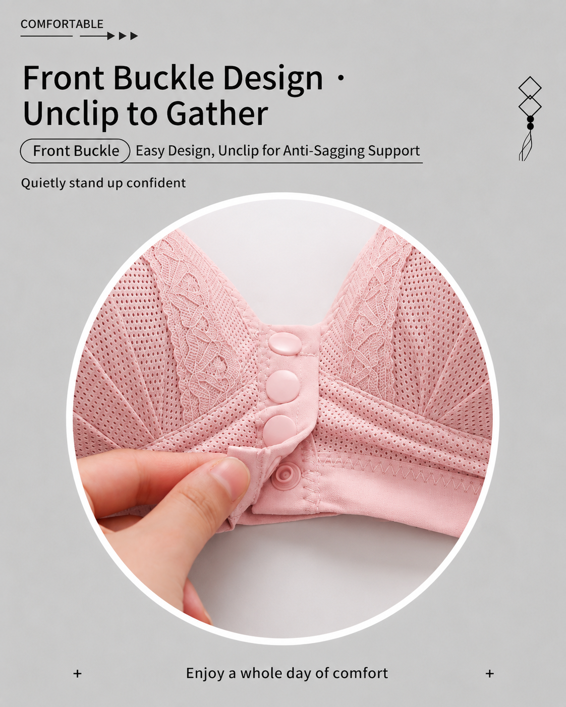 Front-Close Full Cup Wire-Free Seamless Bra
