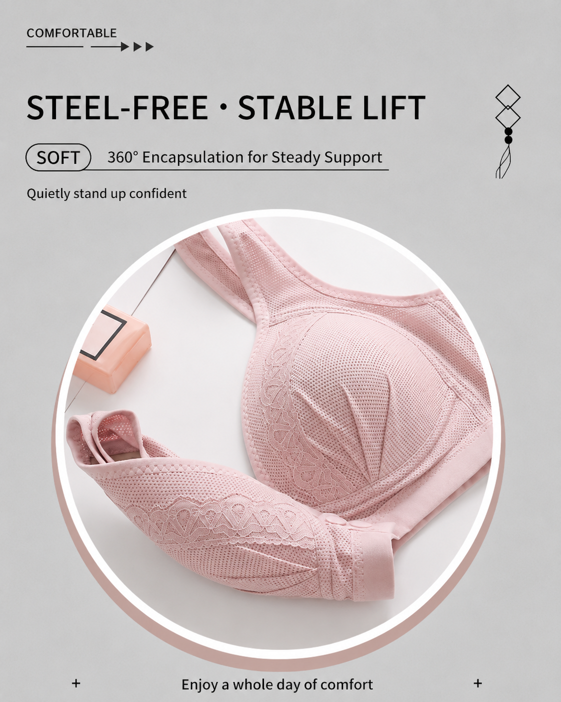 Front-Close Full Cup Wire-Free Seamless Bra