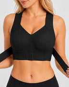 Front Closure Cross Back Wireless Posture Seamless Support Bra