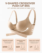 Seamless Cross Front Closure Push-Up Bra