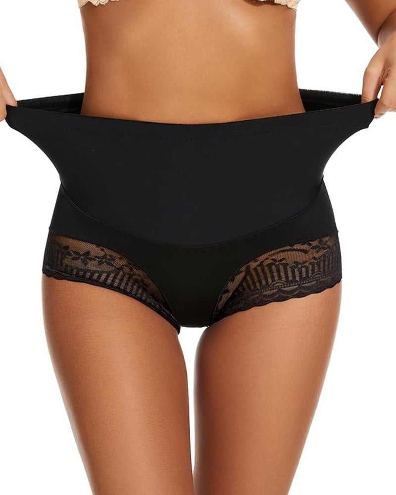 Tummy Control High-Waist Lace Panel Shaping Briefs