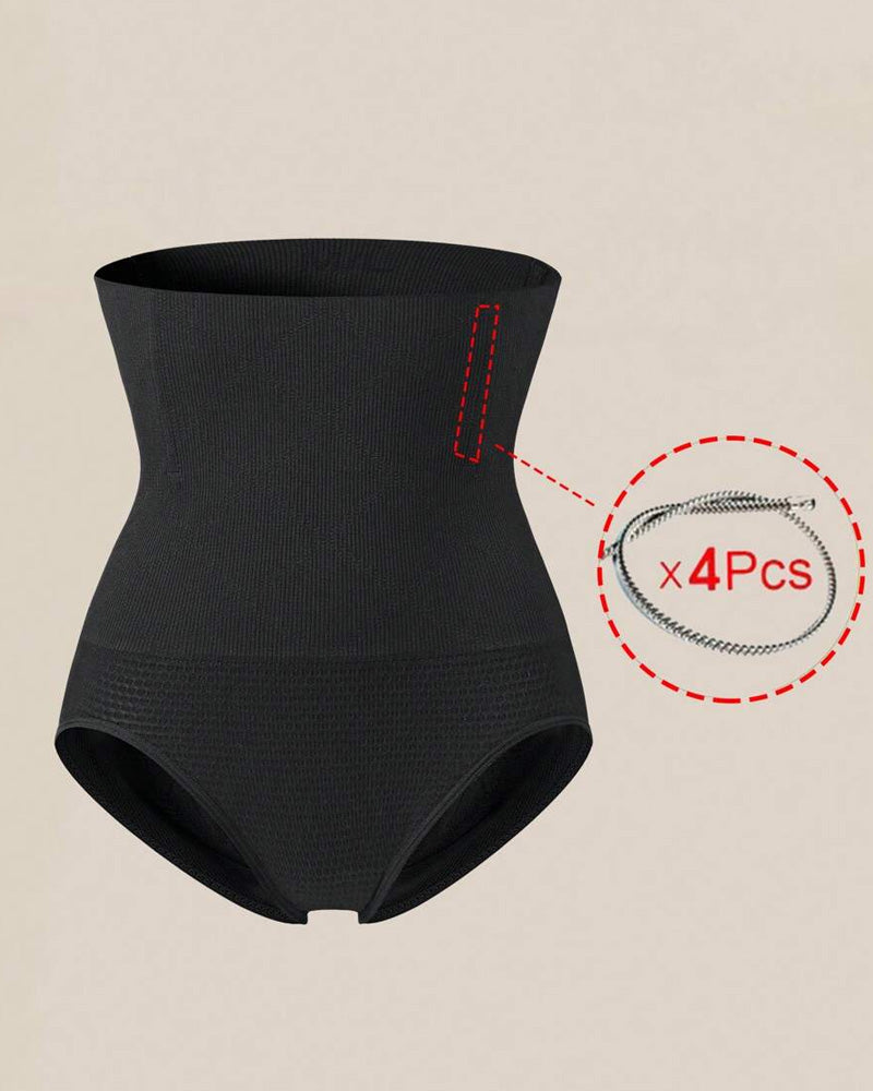 Waist-Slimming High-Rise Ribbed Butt-Lift Shaping Panties