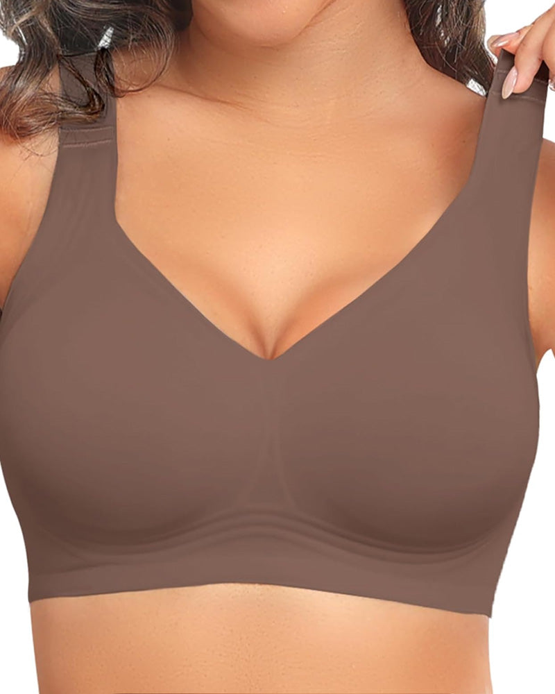Wireless Lift Wide-Strap Seamless Jelly Support Bra