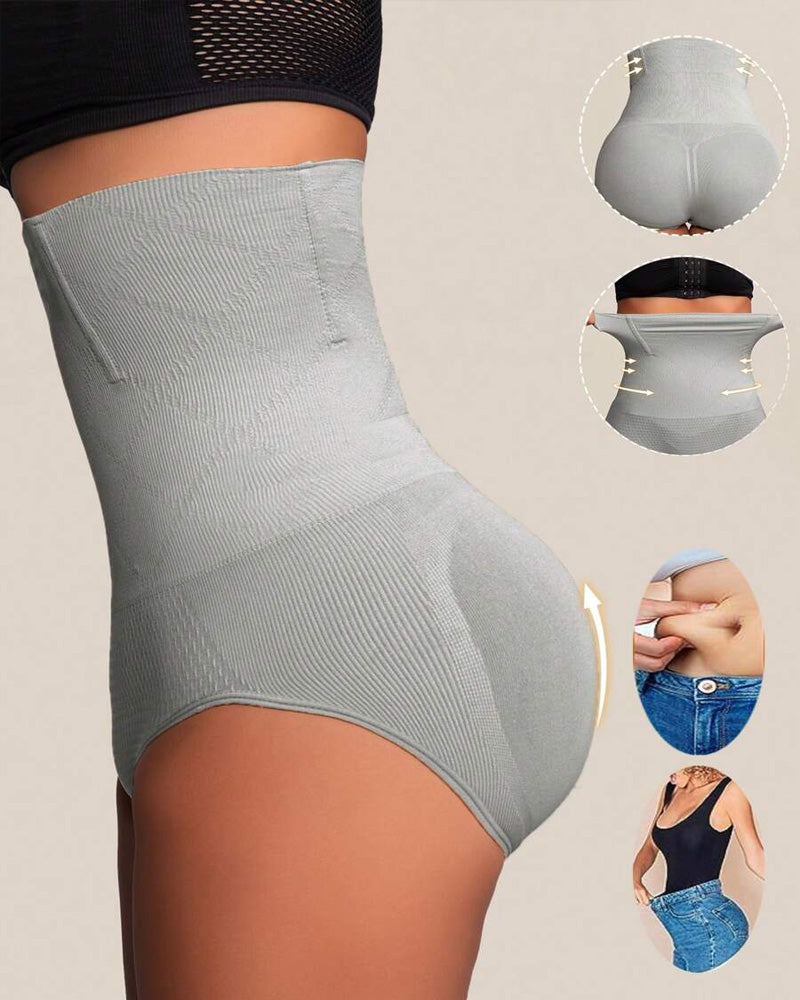 Waist-Slimming High-Rise Ribbed Butt-Lift Shaping Panties