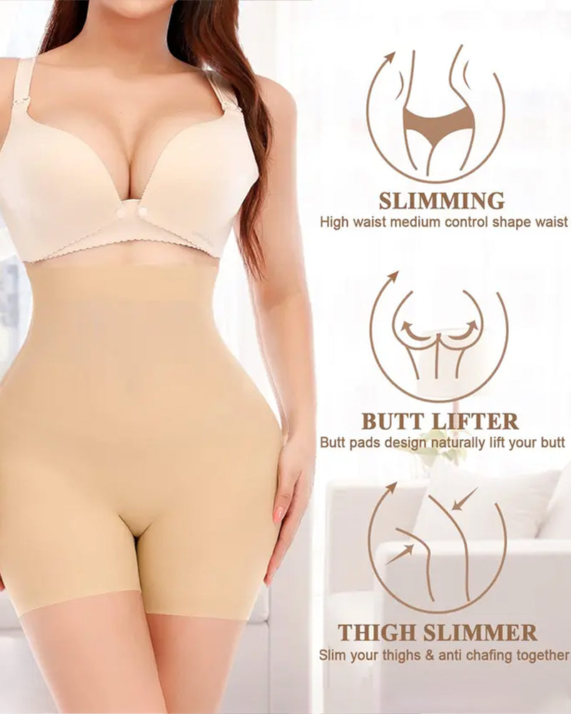 Butt-Lifting High-Waist Padded Thigh-Slimming Shaper Shorts