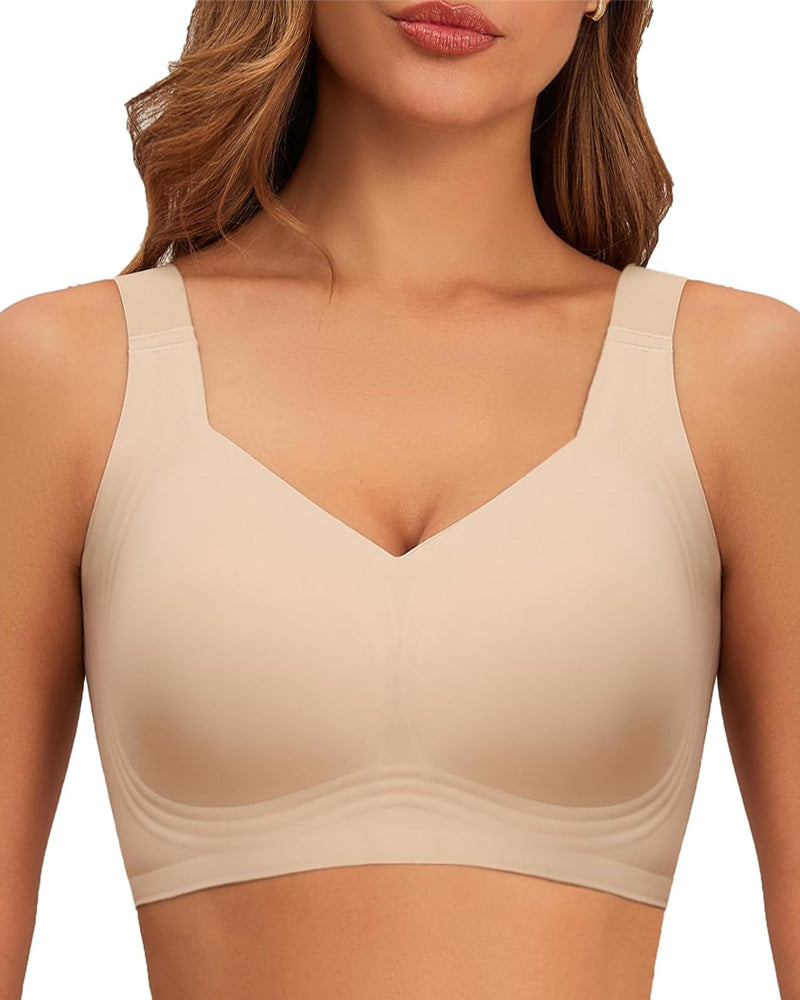 Wireless Lift Wide-Strap Seamless Jelly Support Bra