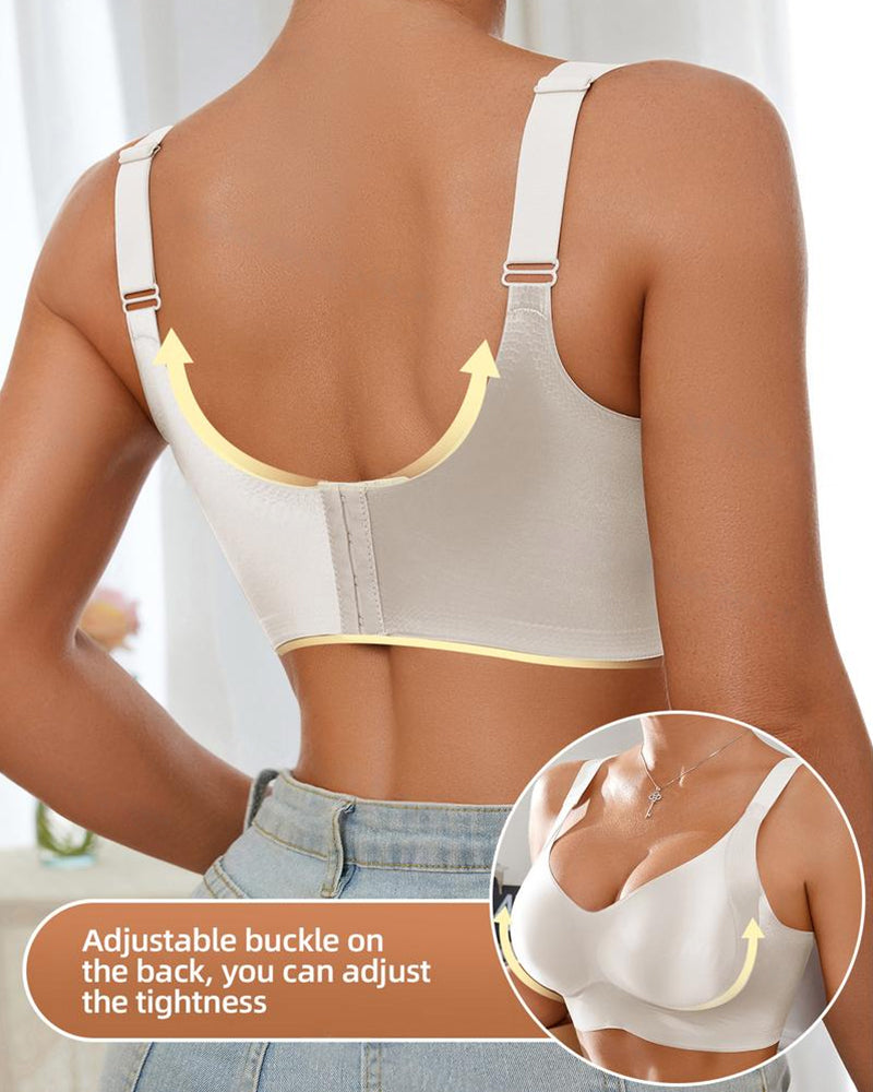 Wireless Lift Satin Wide-Strap Support Bra