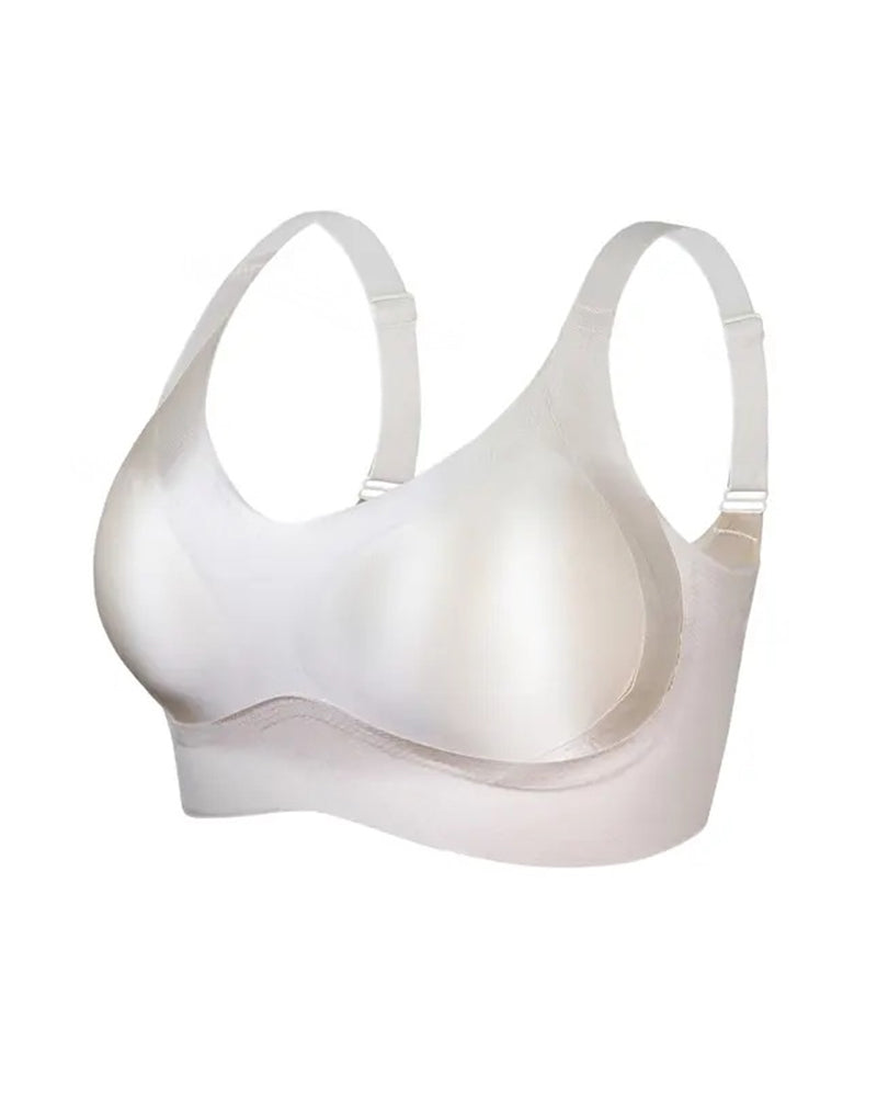 Wireless Lift Satin Wide-Strap Support Bra