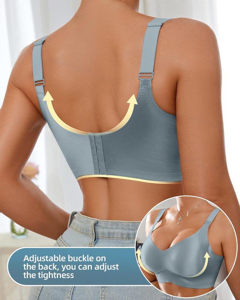 Wireless Lift Satin Wide-Strap Support Bra