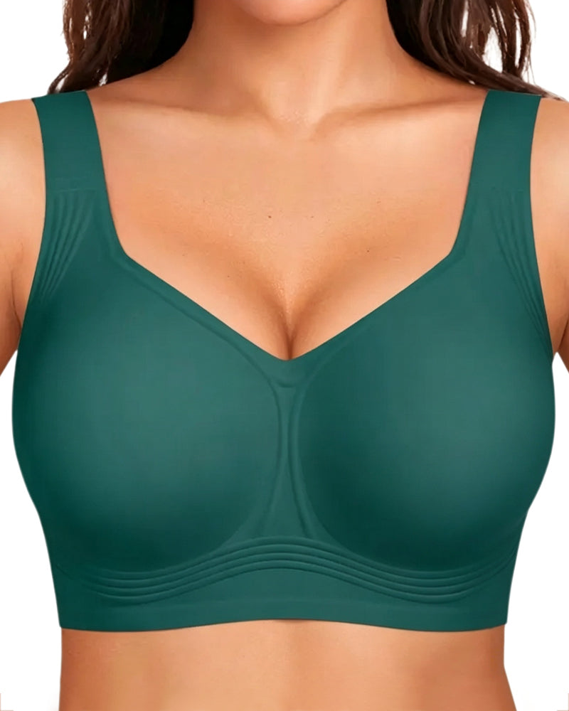 Wireless Lift Wide-Strap Seamless Jelly Support Bra