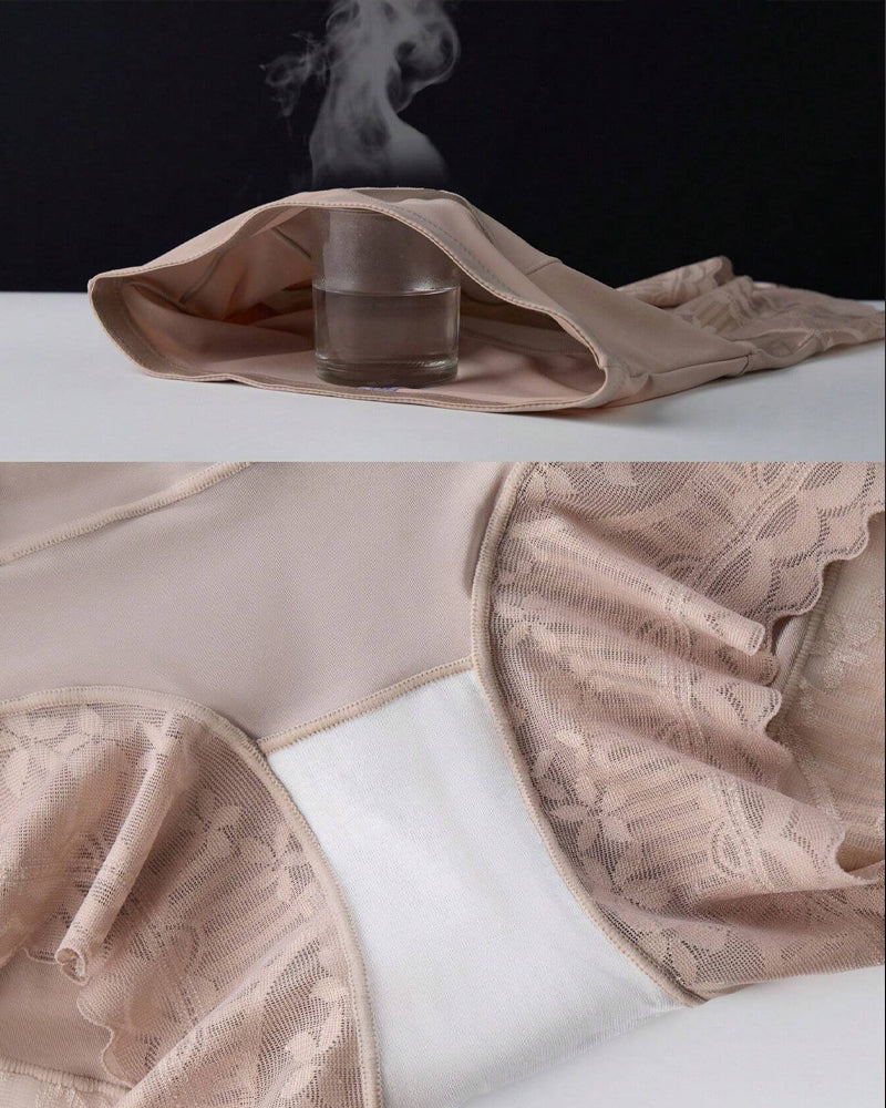 Tummy-Sculpting Cross-Compression High-Waist Lace Shaper Shorts