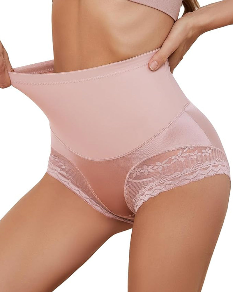 Tummy Control High-Waist Lace Panel Shaping Briefs