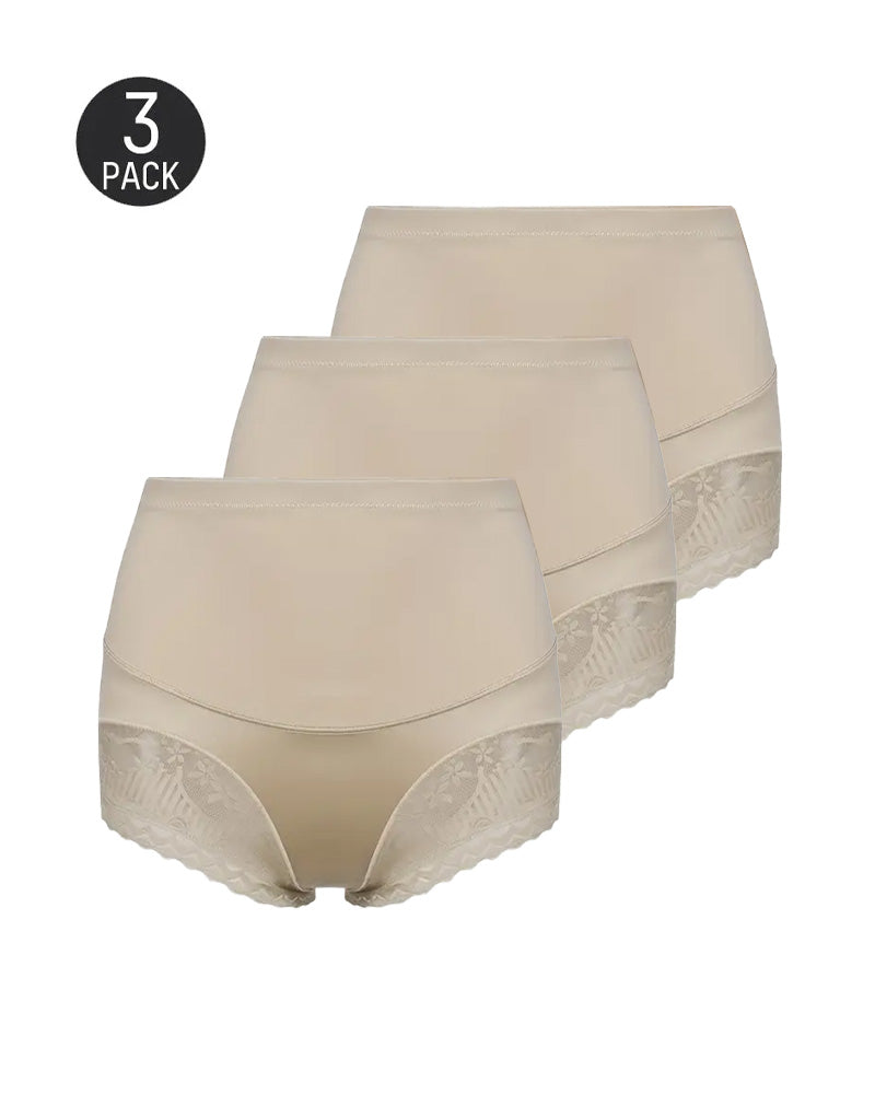 Tummy Control High-Waist Lace Panel Shaping Briefs