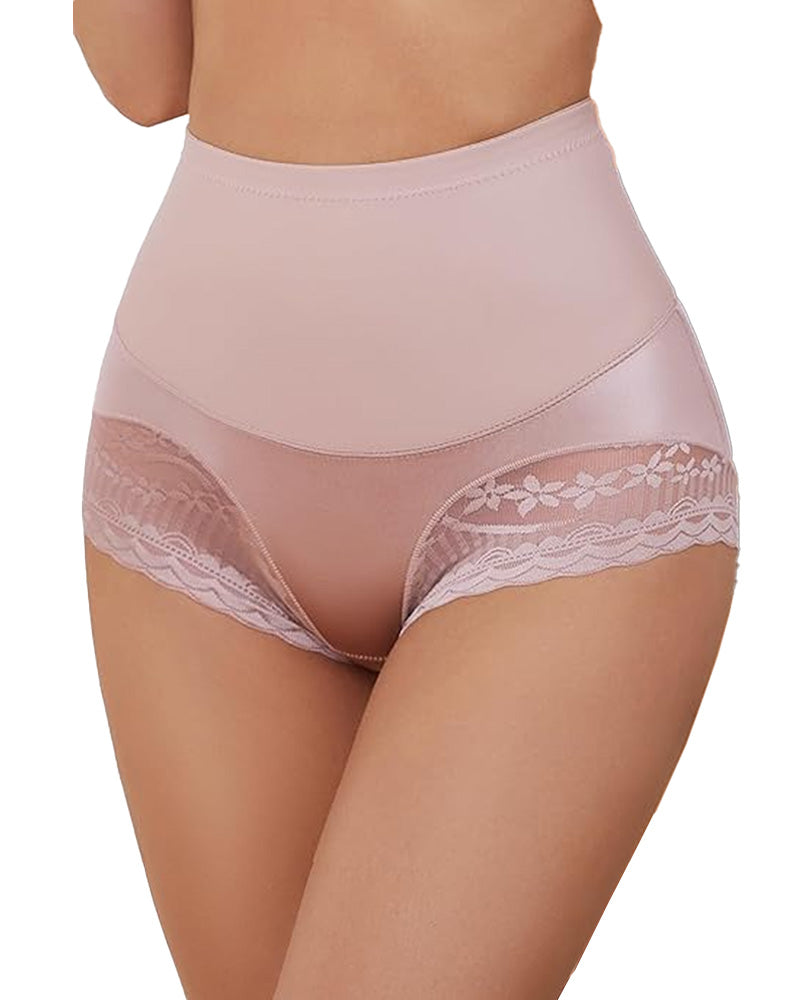 Tummy Control High-Waist Lace Panel Shaping Briefs
