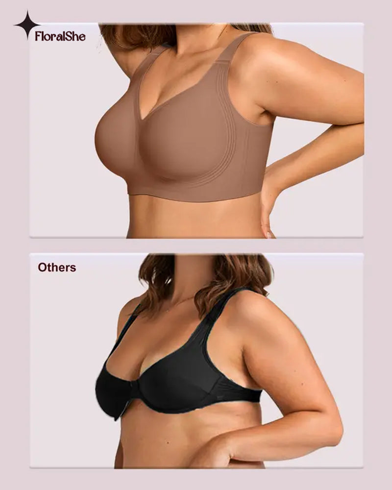 Wireless Lift Wide-Strap Seamless Jelly Support Bra