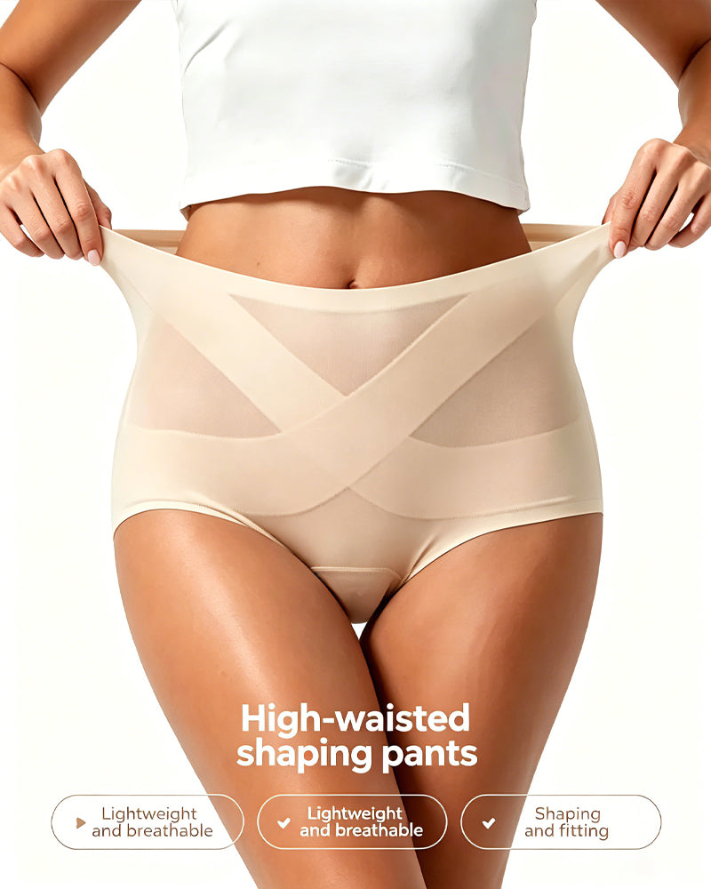Tummy Control Cross-Compression High-Waist Seamless Briefs