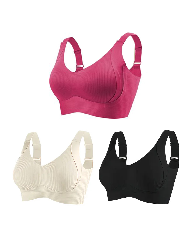 Wireless Lift Wide-Strap Seamless Support Bra