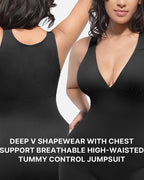 Full Body Sculpting Seamless Deep V-Neck Bodysuit