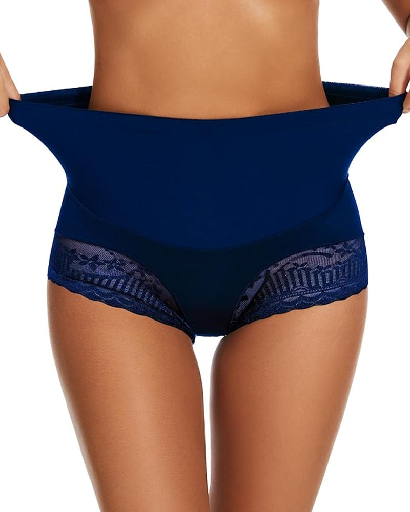 Tummy Control High-Waist Lace Panel Shaping Briefs