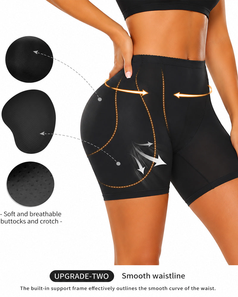 4 Removable Butt Pads Seamless Breathable Shaper Shorts