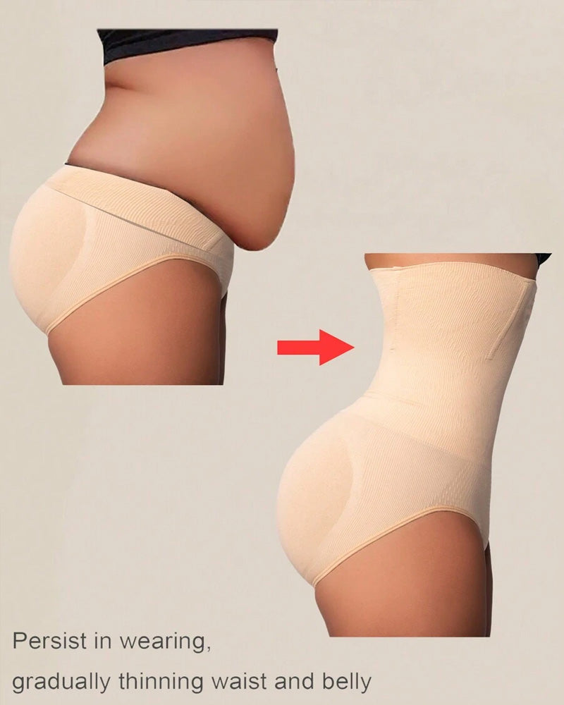 Waist-Slimming High-Rise Ribbed Butt-Lift Shaping Panties