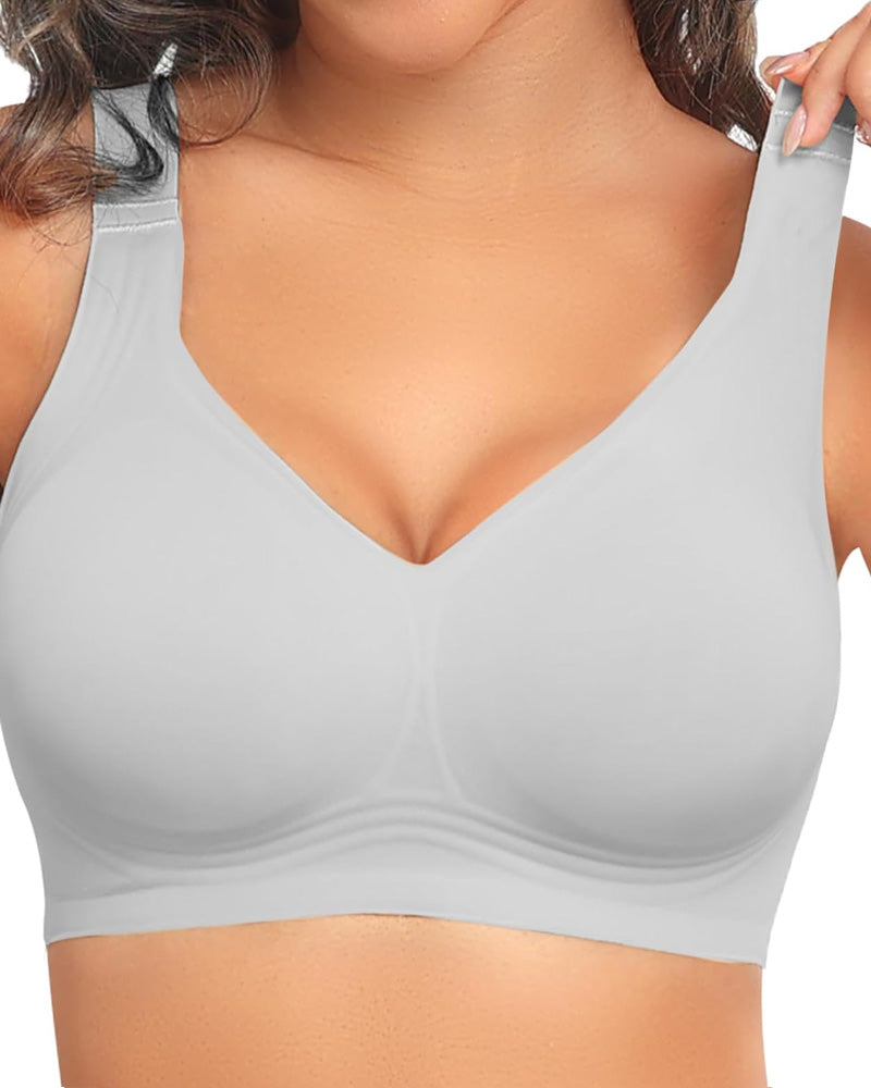 Wireless Lift Wide-Strap Seamless Jelly Support Bra