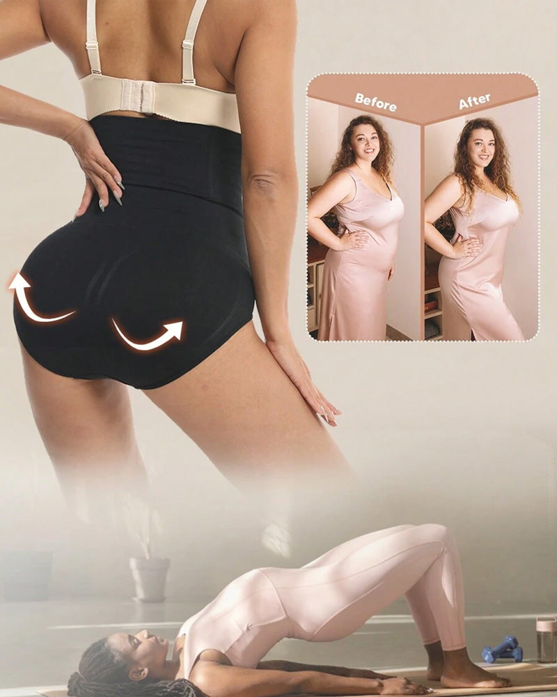Waist-Slimming High-Rise Ribbed Butt-Lift Shaping Panties