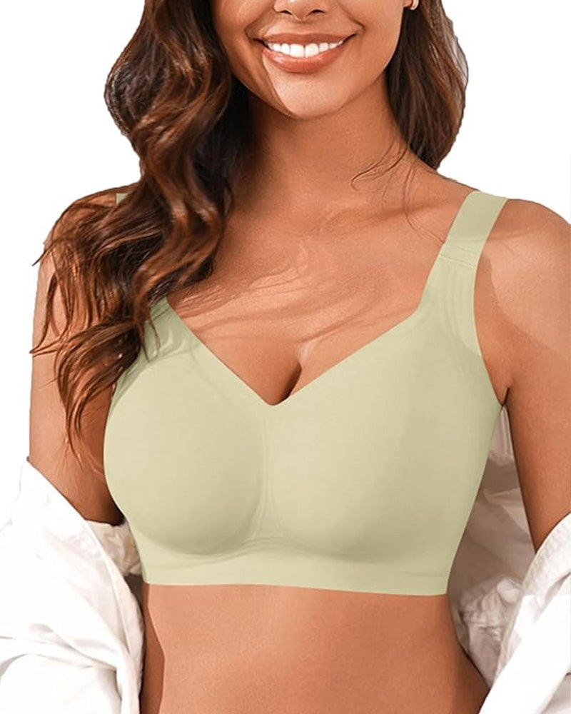 Wireless Lift Wide-Strap Seamless Jelly Support Bra