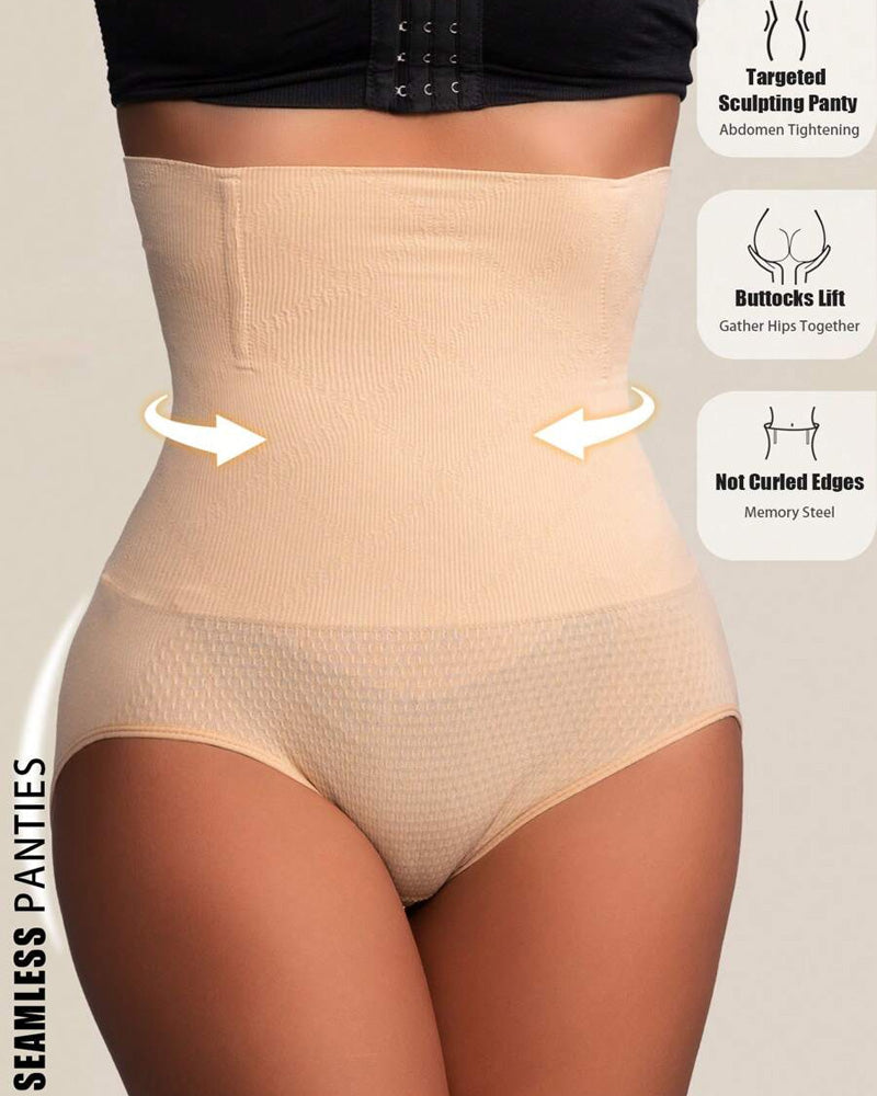 Waist-Slimming High-Rise Ribbed Butt-Lift Shaping Panties
