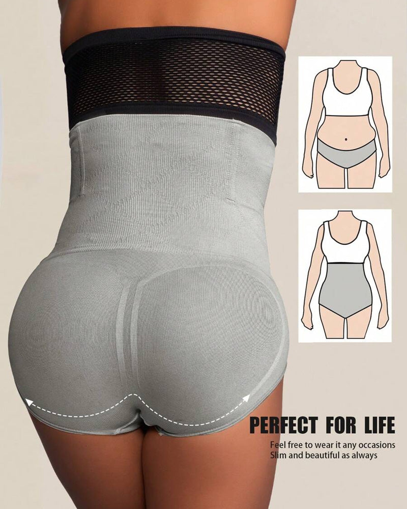 Waist-Slimming High-Rise Ribbed Butt-Lift Shaping Panties