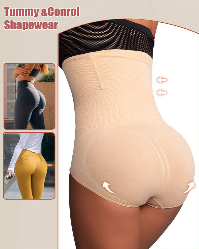 Waist-Slimming High-Rise Ribbed Butt-Lift Shaping Panties