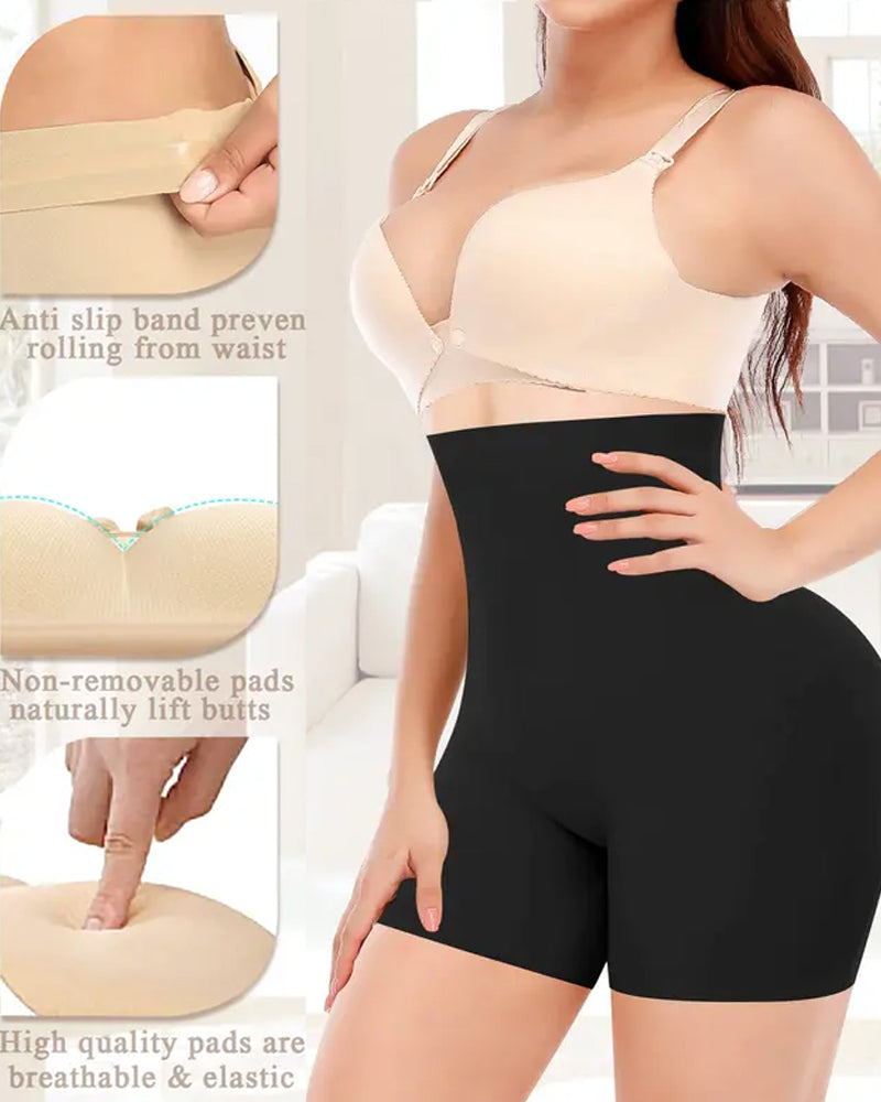 Butt-Lifting High-Waist Padded Thigh-Slimming Shaper Shorts